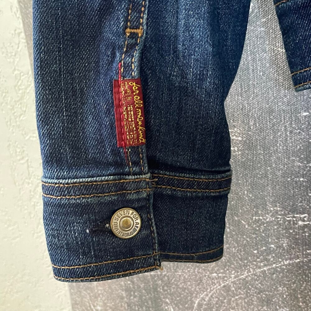 7FAM Denim Trucker Jacket Size Medium - Picture 7 of 7